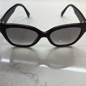 Gucci GG0459S Sunglasses Gold Black Grey Gradient 54mm